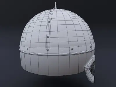 Viking helmet from Gjermundby Game ready model Low-poly 3D model