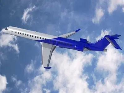 Bombardier crj900 commercial aircraft Low-poly 3D model