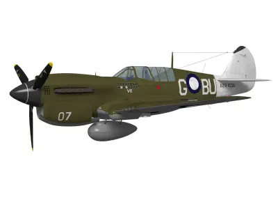 Curtiss P-40N Warhawk 3D model purchase