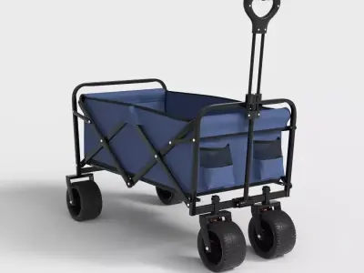 FOLDABLE WAGON CART TROLLEY Low-poly 3D model