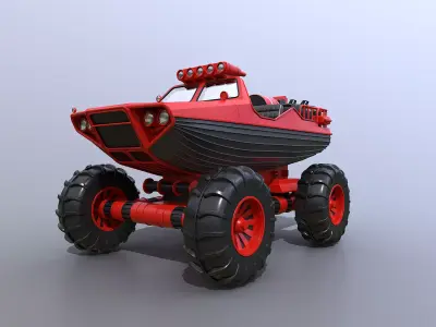 Amphibious ATV Low-poly 3D model