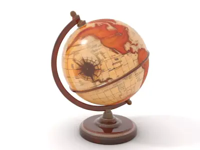 Vintage Globe Earth model pack Low-poly 3D model