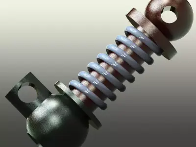 Ressort metal ball Free 3D model