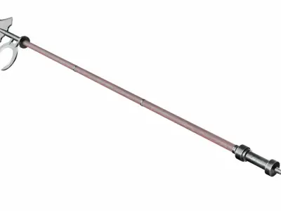Spear with crescent 3D model