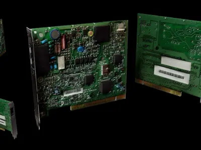 Ethernet Memory Card Computer Tech Machine Storage Data Sci Fi Low-poly 3D model