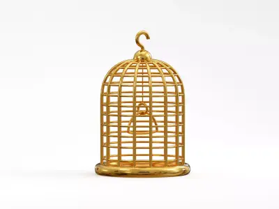 Bird Cage Low-poly 3D model