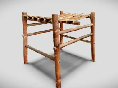 Wooden stool scan Free 3D model