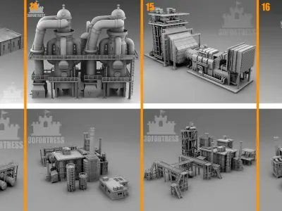 Industrial architecture 3D Model Pack