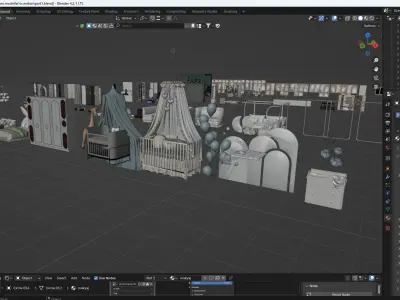 free architecture interior Free low-poly 3D model