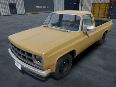 80s Pickup unity asset Low-poly 3D model
