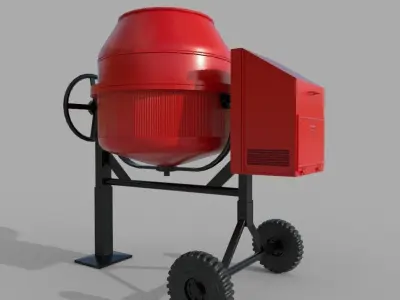 Concrete Mixer PBR Low-poly 3D model