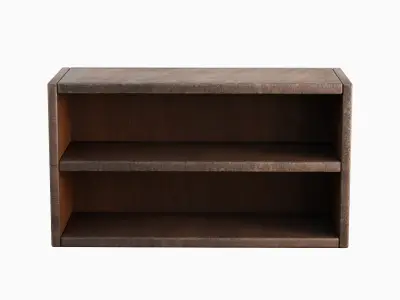 Simple Wooden Bookshelf 02 Low-poly 3D model