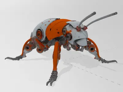 Cyberpunk Mechanical Beetle 3D Model 3D model