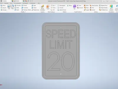 Traffic Control Sign with Speed Limits Free low-poly 3D model