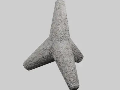 Breakwater Blocks Low-poly 3D model