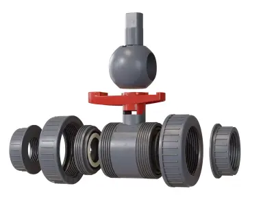 PVC Ball Valve Free low-poly 3D model