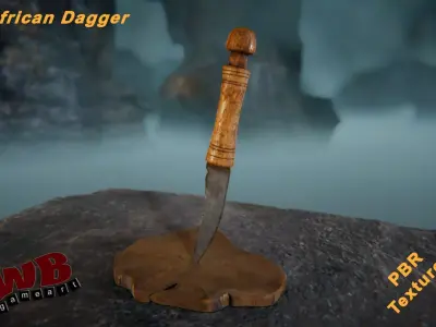 African Dagger Low-poly 3D model