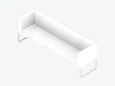 Furniture - Bench - Contemporary - Line - Type 8 Low-poly 3D model