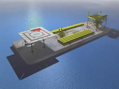 Barge load out Free 3D model