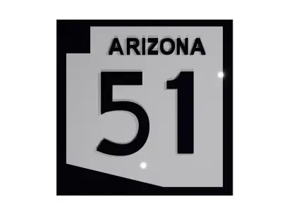 Sign Arizona Highway 51 3D model