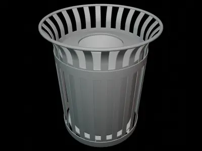 Plaza Trash Can 3D model