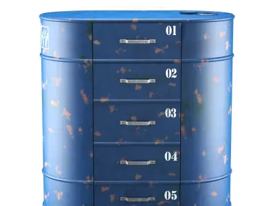 Stand on wheels Loft Vintage 3D model