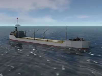 Merchant Ship WW2 3D print model