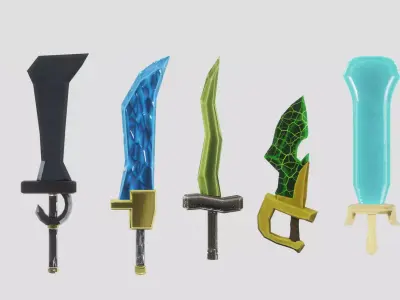 Stylized Swords Pack Free 3D model