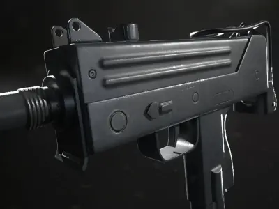 Mac 10 Sub Machine Gun Low-poly 3D model