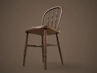 Vintage chair Low-poly 3D model get
