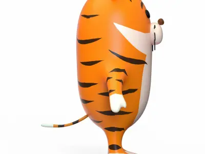 Tiger Stylized Low-poly 3D model