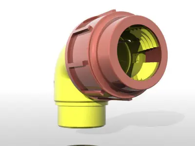 PVC elbow F 50 M 2 inches Free 3D model