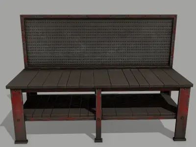 workbench bench Low-poly 3D model buy
