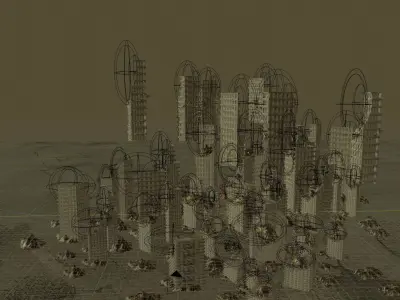 Apocalyptic City Free low-poly 3D model