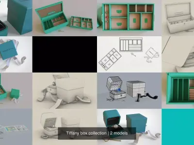 Tiffany box collection 3D Model Pack