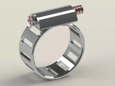 Clip metal ring with light Free 3D model
