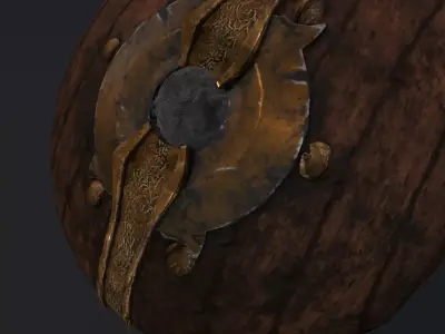 Medieval Shield Low-poly 3D model 17