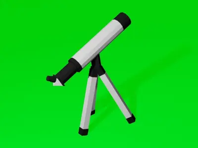 telescope voxel Low-poly 3D model