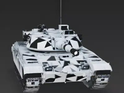 Realistic Modern Arctic Tank 3D Model Low-poly 3D model