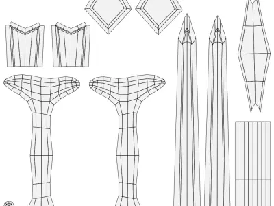 Stylized Basic Sword Game Ready Low-poly 3D model