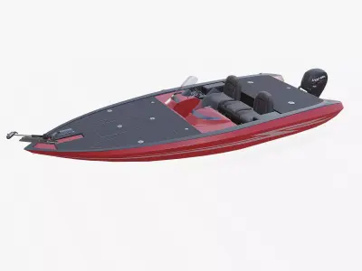 Bass Fishing Boat 01 Low-poly PBR Low-poly 3D model