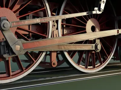PM36-1 Polish Streamlined Steam Locomotive Animated Steam Engine 3D model