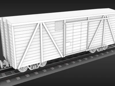 USSR Narrow gauge cargo wagons set 3D model
