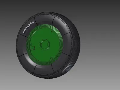 Mig-21 Full wheel - Grooved tire  3D print model