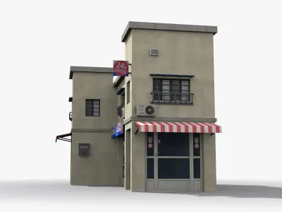 Japanese House x23 Low-poly 3D model