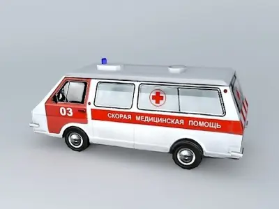 Old russian ambulance van RAF Free 3D model