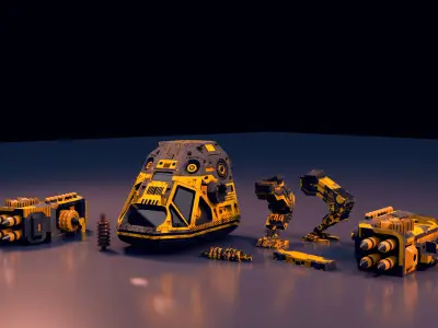 3D Sci-Fi Mech Robot Warrior Model with high details 3D model
