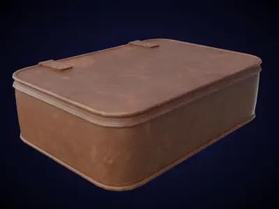 Classic Leather Suitcase Low-poly 3D model