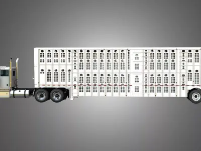 Marmon  Truck - Day Cab Truck with Silverstar Trailer 3D Model Pack
