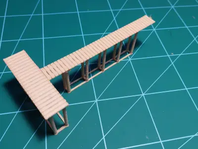 Wooden pier 1-87 FDM 3D print model